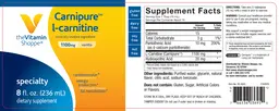 Label for Carnipure L-Carnitine 1100 mg Vanilla
