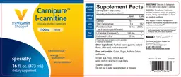 Label for Carnipure L-Carnitine 1100 mg Vanilla
