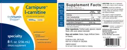 Label for Carnipure L-Carnitine 3000 mg Vanilla