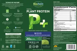 Label for P+ 100% Plant Protein Mood Vanilla Flavor