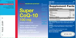 Label for Super CoQ-10 100 mg