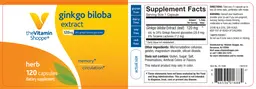 Label for Ginkgo Biloba Extract 120 mg