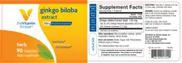 Label for Ginkgo Biloba Extract 120 mg
