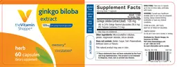Label for Ginkgo Biloba Extract 120 mg