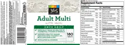 Label for Adult Multi with Iron