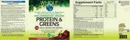 Label for Protein & Greens Organic Chocolate
