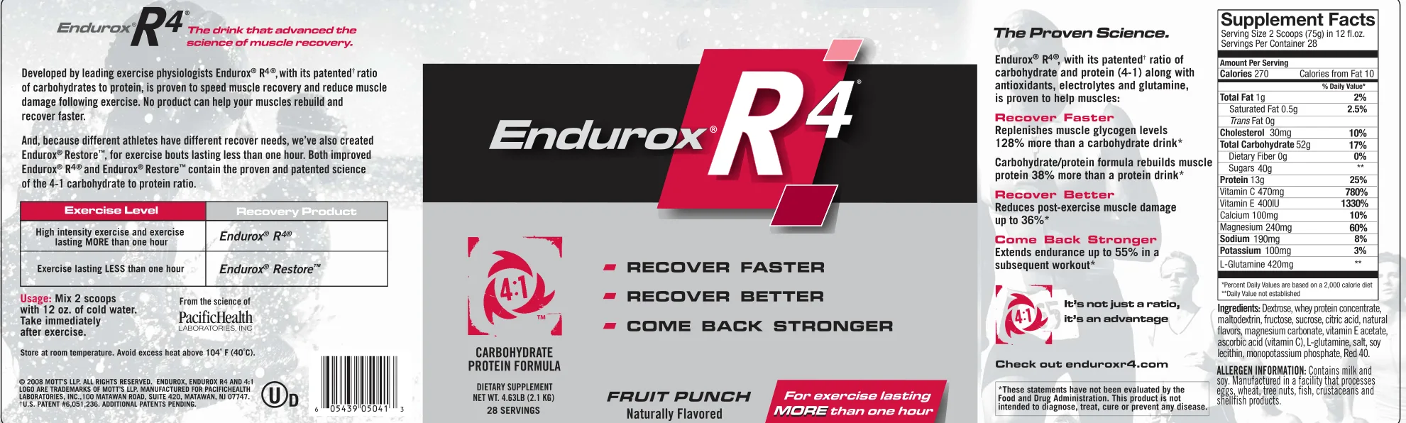 Label for Endurox R4 Fruit Punch