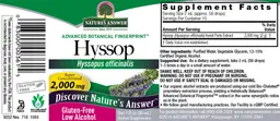 Label for Hyssop 2,000 mg