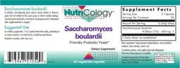 Label for Saccharomyces boulardii