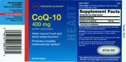 Label for CoQ-10 400 mg
