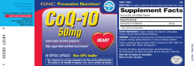 Label for CoQ-10 50 mg