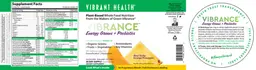 Label for Vibrance Energy Greens + Probiotics Orange Pineapple