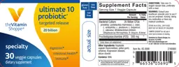 Label for Ultimate 10 Probiotic 20 Billion