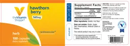 Label for Hawthorn Berry 565 mg