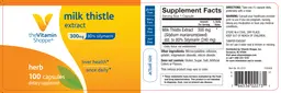 Label for Milk Thistle Extract 300 mg