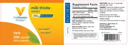 Label for Milk Thistle Extract 300 mg