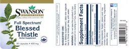 Label for Full Spectrum Blessed Thistle 400 mg