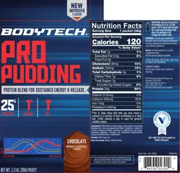Label for Pro Pudding Chocolate