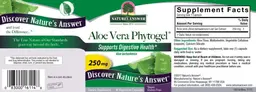 Label for Aloe Vera Phytogel 250 mg
