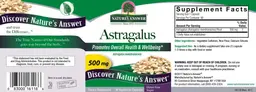 Label for Astragalus 500 mg