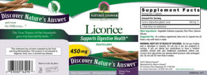 Label for Licorice 450 mg