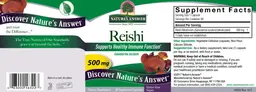 Label for Reishi 500 mg