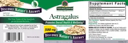 Label for Astragalus 500 mg