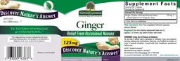 Label for Ginger 125 mg