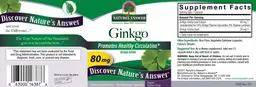 Label for Ginkgo 80 mg