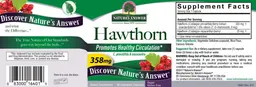 Label for Hawthorn 358 mg