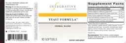 Label for Yeast Formula