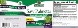Label for Saw Palmetto 690 mg