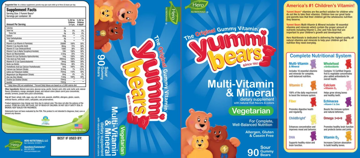 Label for Multi-Vitamin & Mineral