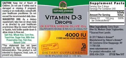 Label for Vitamin D-3 Drops 4000 IU