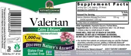 Label for Valerian Alcohol-Free