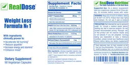 Label for Weight Loss Formula No 1
