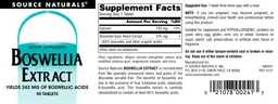 Label for Boswellia Extract