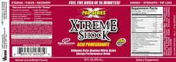 Label for Xtreme Shock Acai Pomegranate