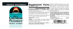 Label for Mega Chromium Picolinate 300 mcg
