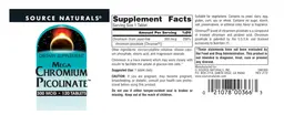 Label for Mega Chromium Picolinate 300 mcg