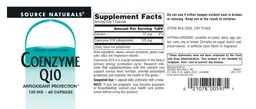 Label for Coenzyme Q10 125 mg