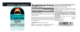 Label for Coenzyme Q10 100 mg