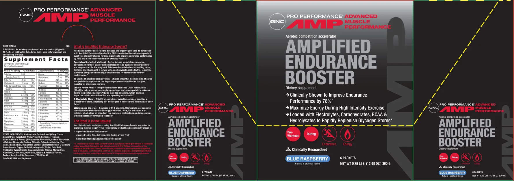 Label for Amplified Endurance Booster Blue Raspberry