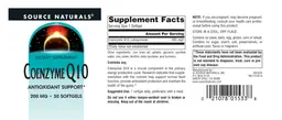 Label for Coenzyme Q10 200 mg