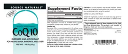 Label for CoQ10 100 mg