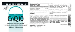 Label for CoQ10 100 mg