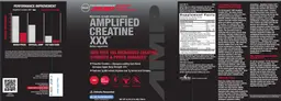 Label for Amplified Creatine XXX Blue Raspberry