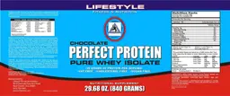 Label for Chocolate Perfect Protein Pure Whey Isolate
