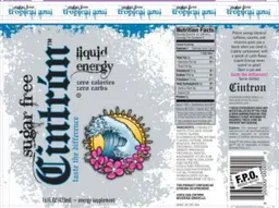 Label for Sugar Free Cintron Tropical Azul
