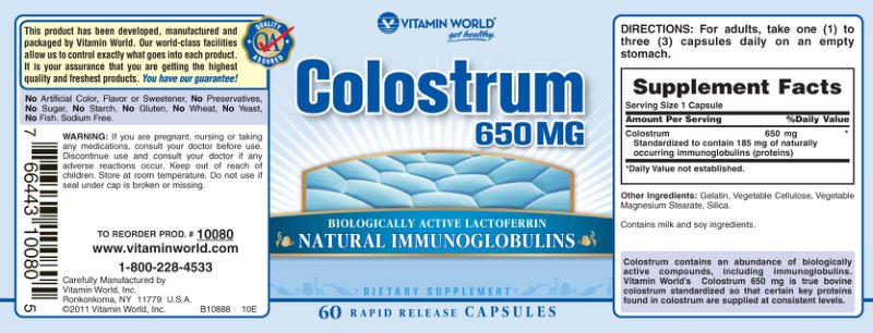 Colostrum 650 mg